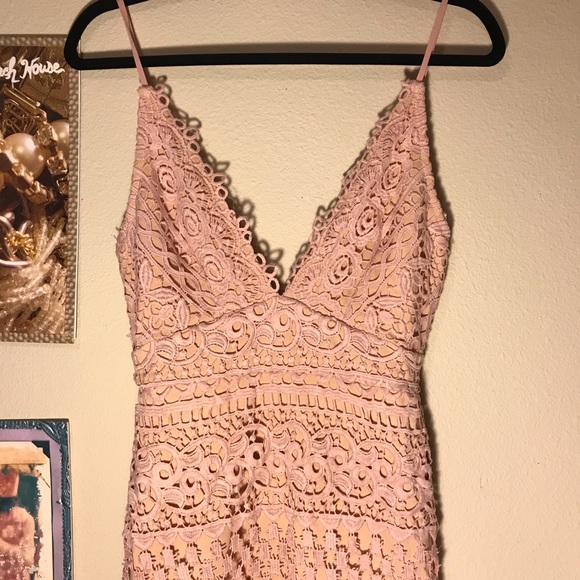 LUSH Dress | Pink Lace Dress - Picture 6 of 6